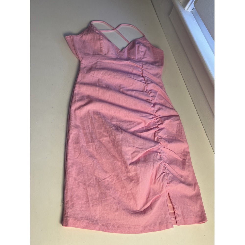 Princess Polly  Sz 4 Mini Linen Dress Pink NWT Party Spaghetti Ariana Sweetheart